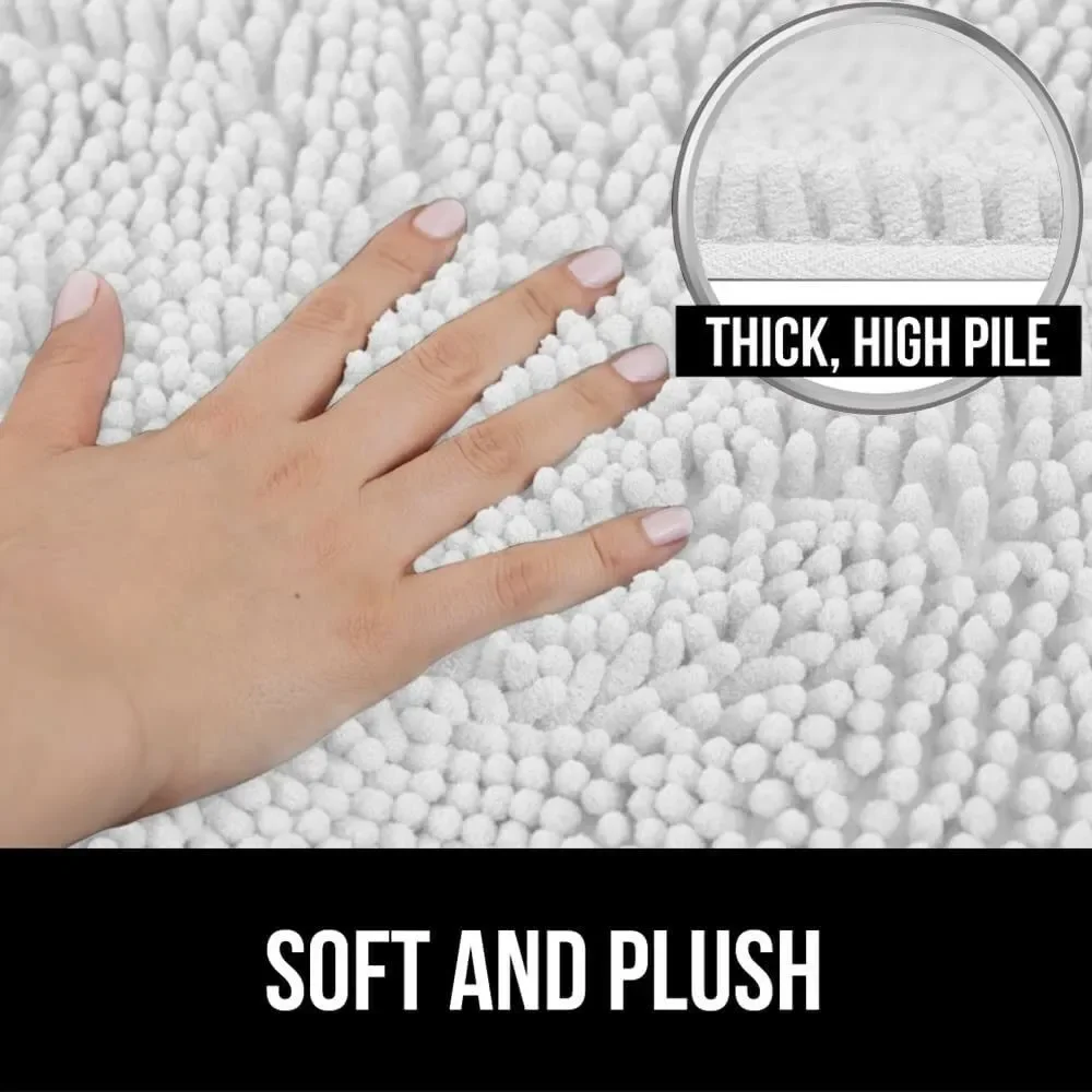 White Bathroom Rug Gorilla Grip Original Luxury Chenille Mat 17x24 Extra Soft
